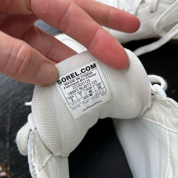 Sorel Out N About Wedge White Leather Sneaker Waterproof SZ 9 - Picture 5 of 11